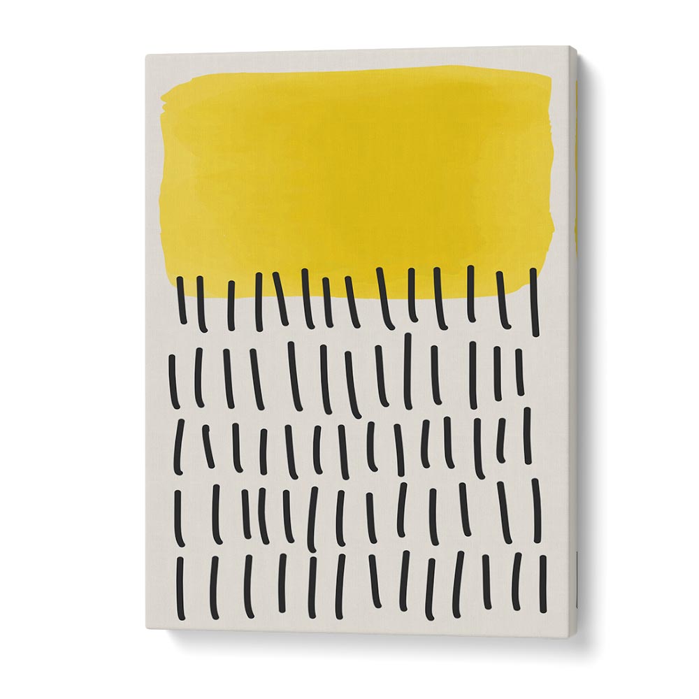 Minimal Abstract Series III, Boho art prints by Jay Stanley featuring bold yellow and black geometric designs.