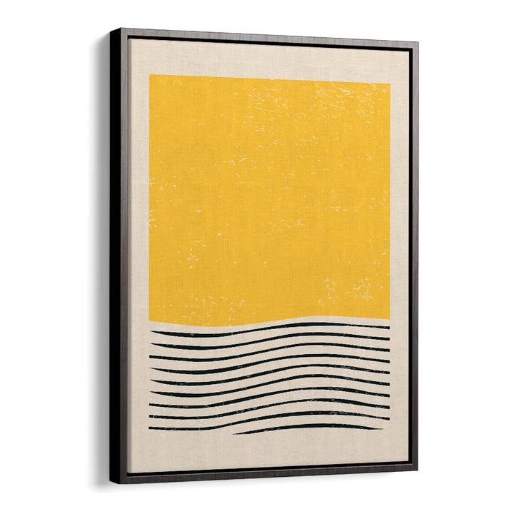 Minimal Abstract Set I, Boho Art Prints by Jay Stanley features a chic yellow design in a black floater frame.