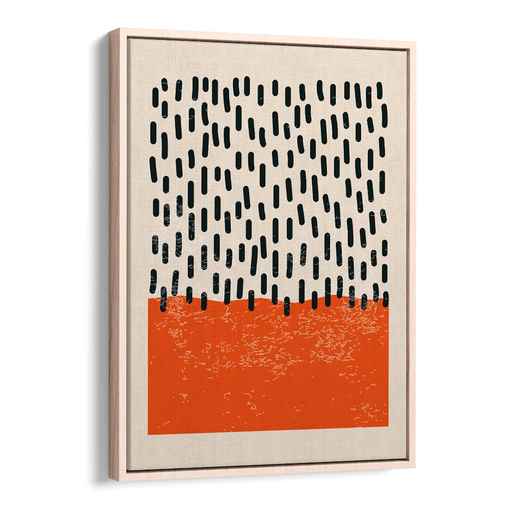 Stylish MINIMAL ABSTRACT SET IV, BOHO ART PRINTS by Jay Stanley in oak frame, perfect for modern minimalistic decor.