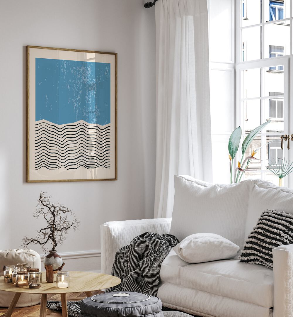 Minimal Shapes Series XXI by Jay Stanley showcases abstract art with elegant simplicity in a modern living space.