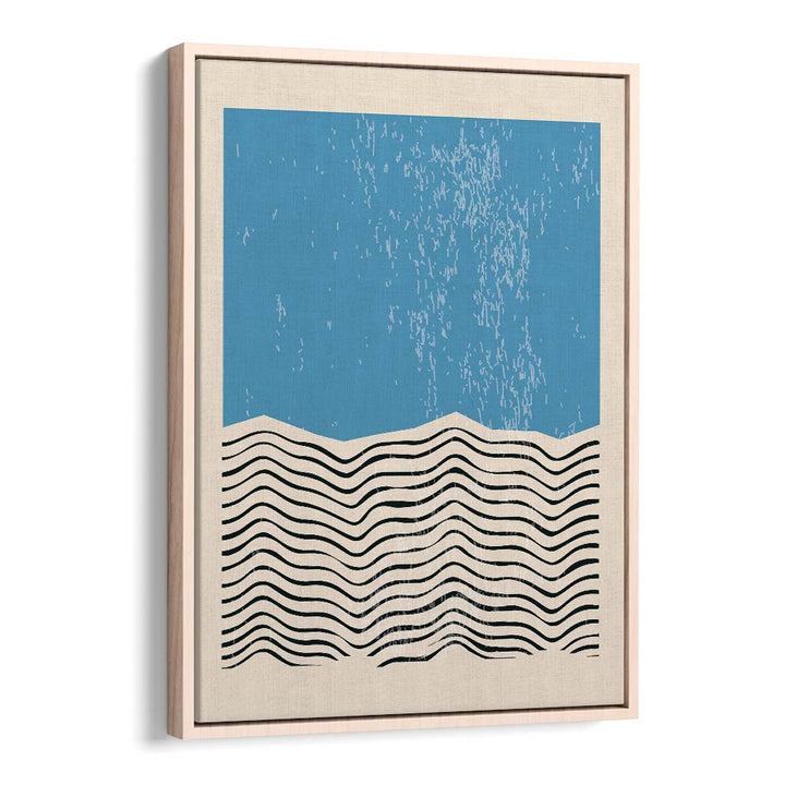 Minimal Shapes Series XXI showcases abstract art with elegant blue tones and wavy lines, perfect for modern decor.