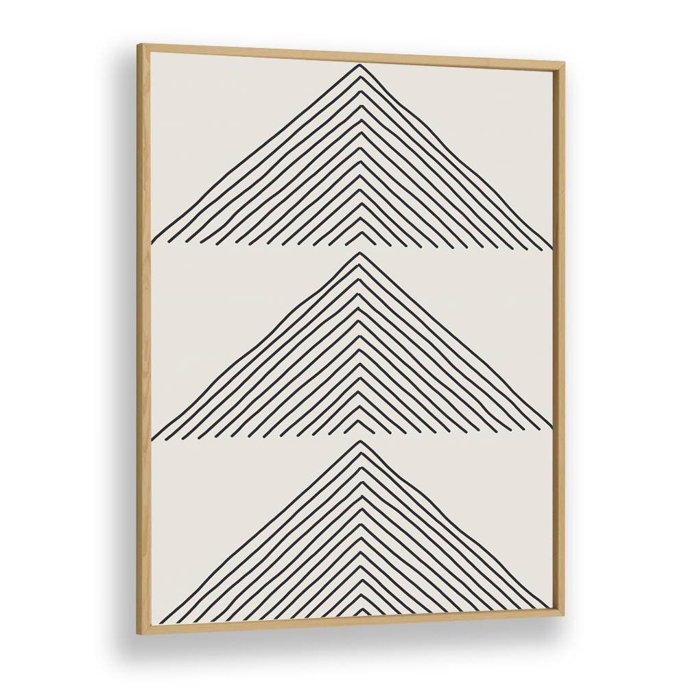 Minimalism Expression II, a geometric art print by Jay Stanley, showcases striking lines in a sleek oak frame.