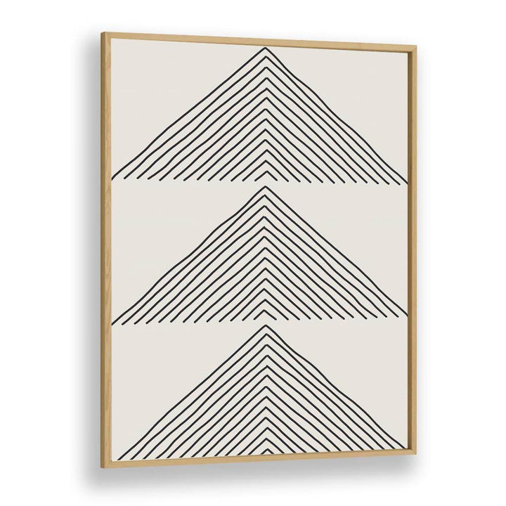 Minimalism Expression II, a geometric art print by Jay Stanley, showcases striking lines in a sleek oak frame.