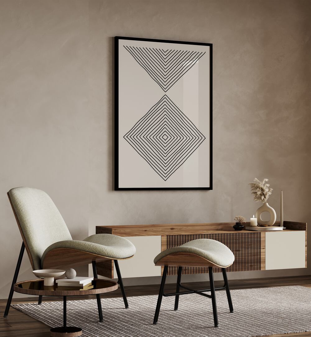 Minimalism Expression III, a striking geometric art print by Jay Stanley, enhances modern decor with elegance.