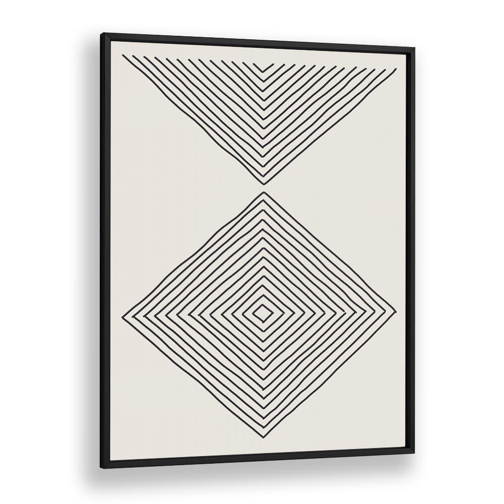 Sleek black and white geometric lines define MINIMALISM EXPRESSION III, GEOMETRIC ART PRINTS by Jay Stanley.