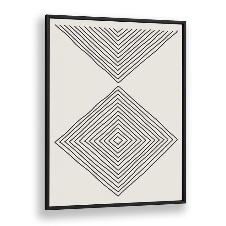 Sleek black and white geometric lines define MINIMALISM EXPRESSION III, GEOMETRIC ART PRINTS by Jay Stanley.