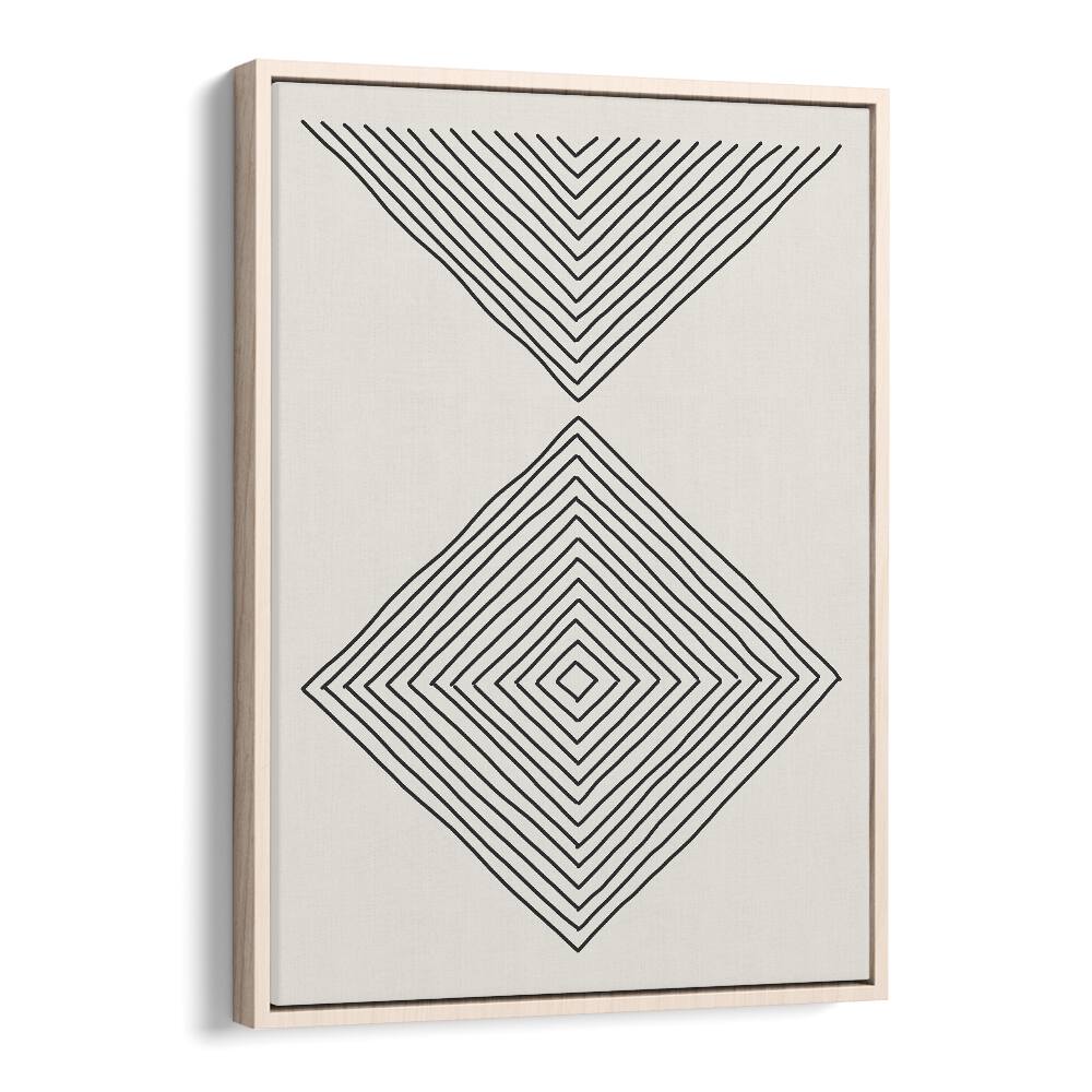 Minimalism Expression III showcases elegant geometric design in a stylish oak frame, perfect for modern decor.