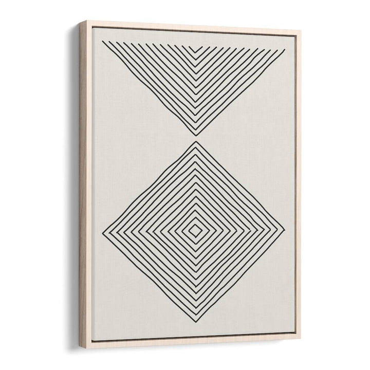Minimalism Expression III showcases elegant geometric design in a stylish oak frame, perfect for modern decor.