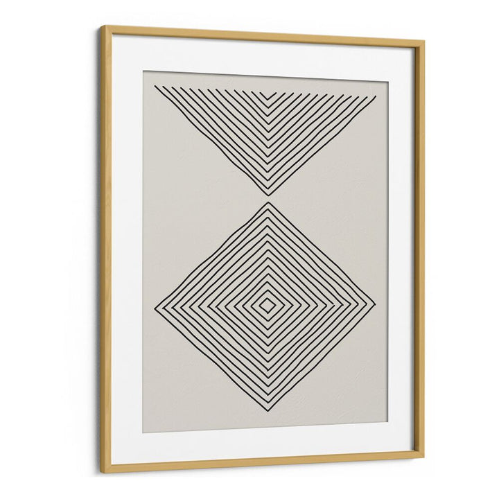 Showcase sophistication with MINIMALISM EXPRESSION III, GEOMETRIC ART PRINTS by Jay Stanley in an elegant oak frame.