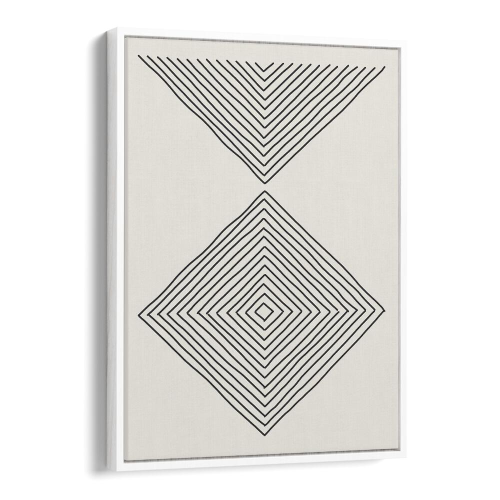 Minimalism Expression III showcases elegant geometric lines in a white floater frame, perfect for modern decor.