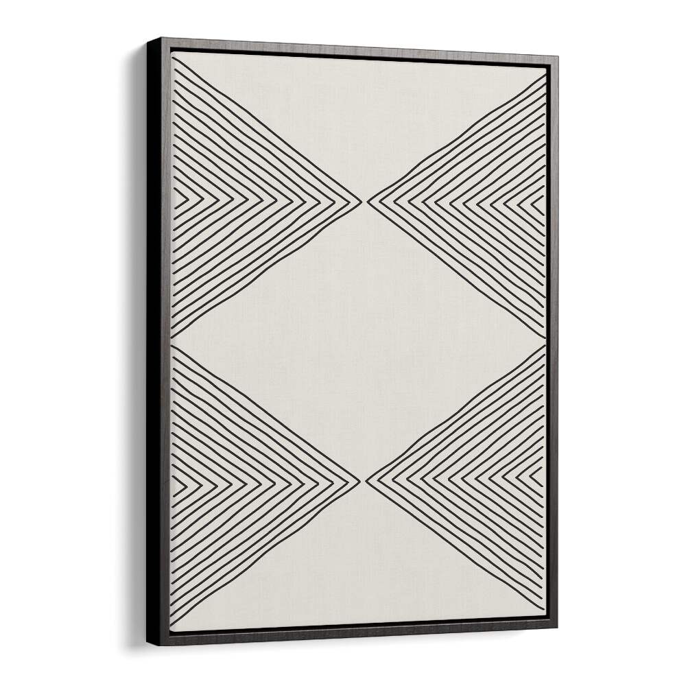 Minimalism Expression IV, geometric art prints featuring striking black lines in a stylish floater frame by Jay Stanley.