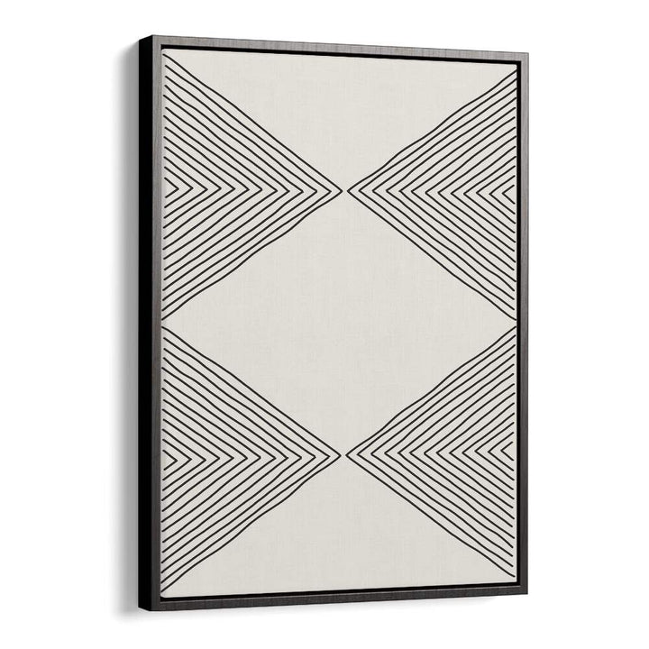 Minimalism Expression IV, geometric art prints featuring striking black lines in a stylish floater frame by Jay Stanley.