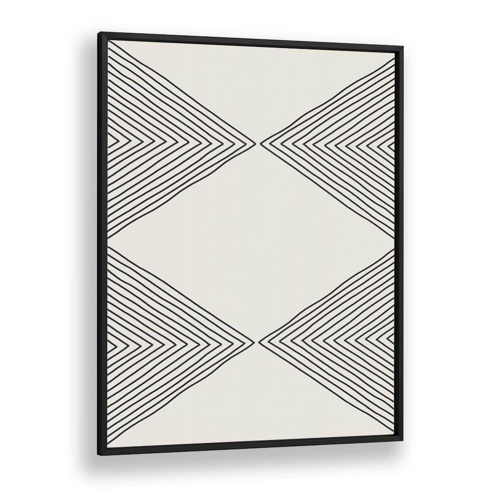 Minimalism Expression IV, geometric art prints by Jay Stanley feature striking black lines on a cream background.