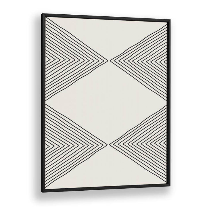 Minimalism Expression IV, geometric art prints by Jay Stanley feature striking black lines on a cream background.