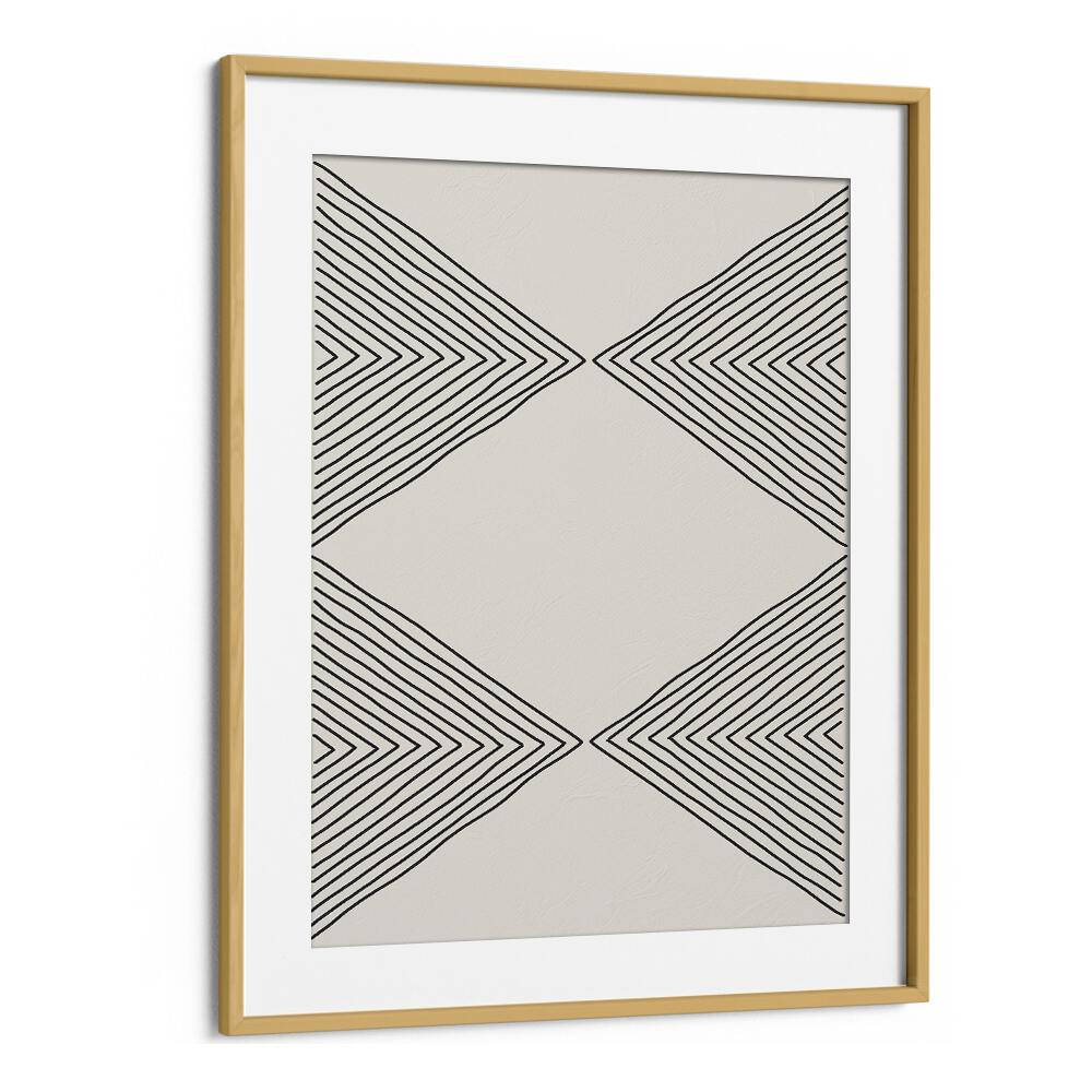 Minimalism Expression IV, geometric art prints featuring black lines on a neutral background, framed elegantly.