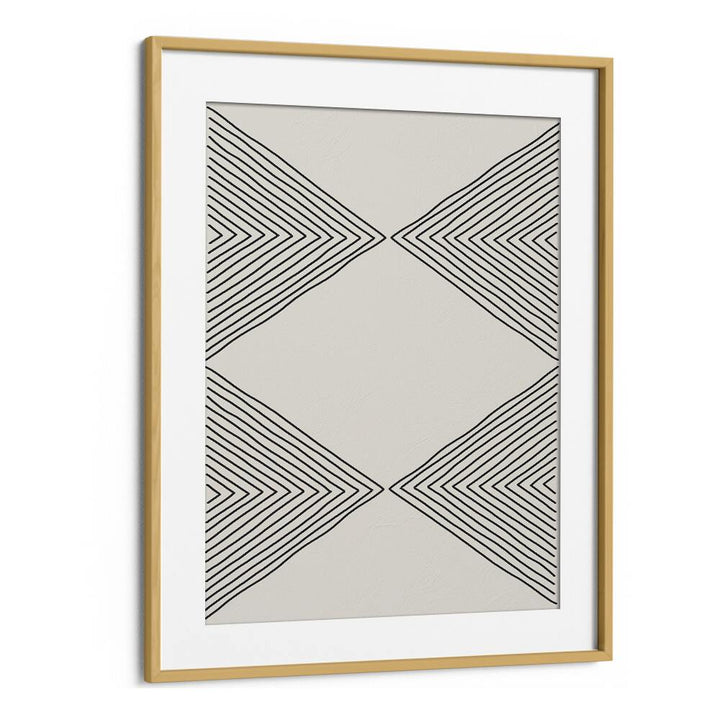 Minimalism Expression IV, geometric art prints featuring black lines on a neutral background, framed elegantly.