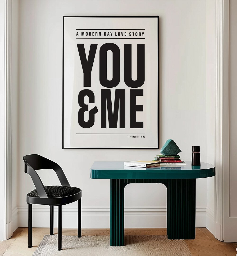 modern day love story by frankie kerr-dineen geometric paintings Artwork II placed on a wall