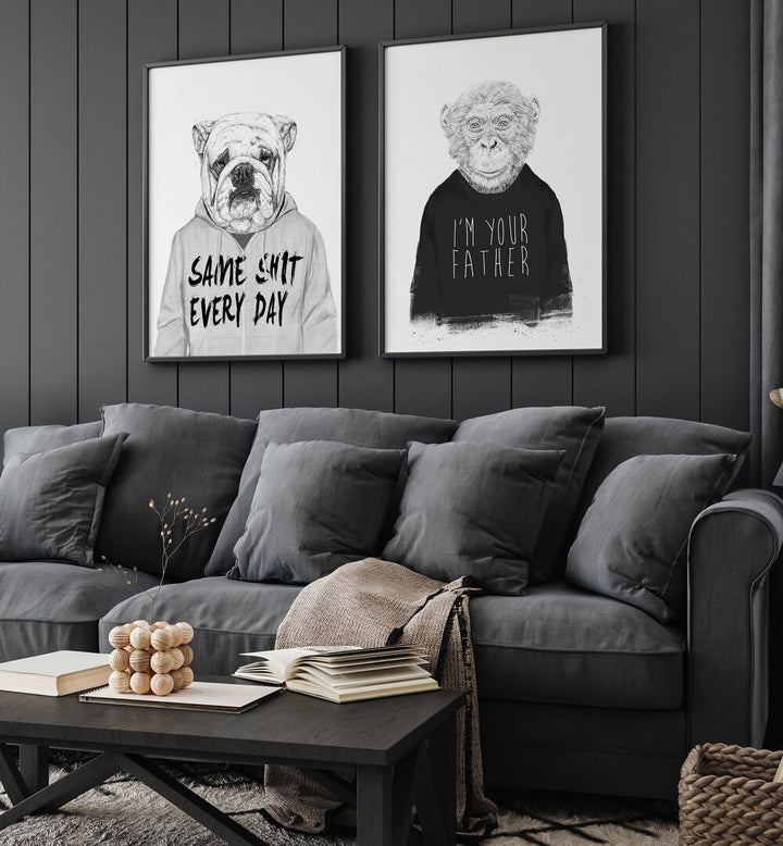 Whimsical MONKEY SET, SET OF 2 PAINTINGS enhances your decor with playful monkey designs, perfect for any space.