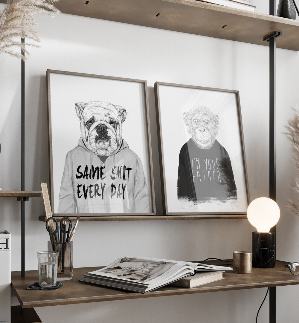 Whimsical MONKEY SET, SET OF 2 PAINTINGS perfect for brightening your home decor with playful charm.