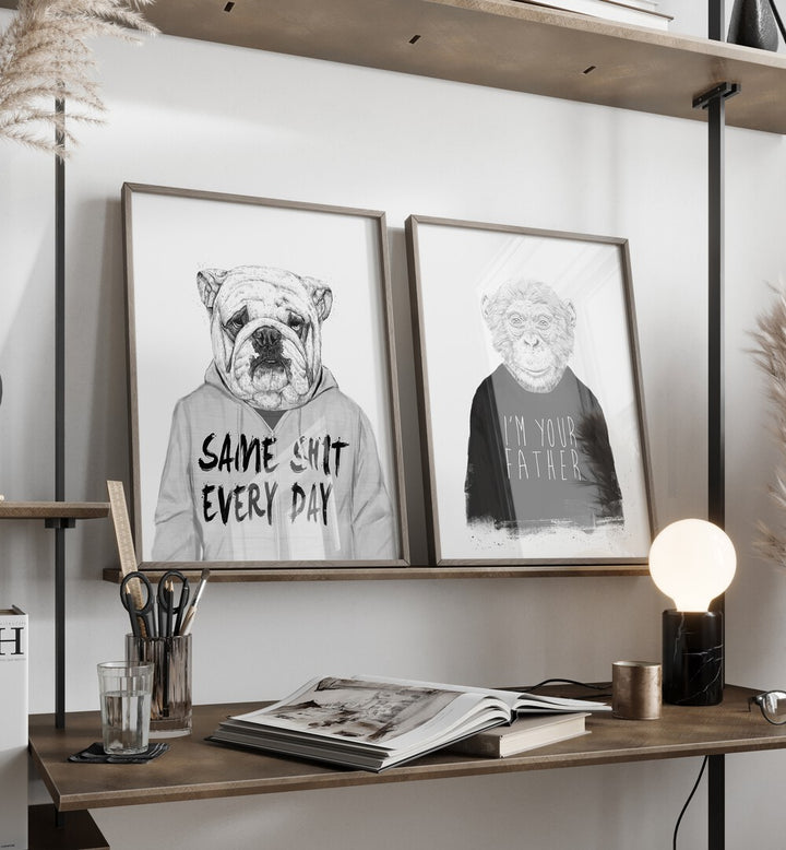 Whimsical MONKEY SET, SET OF 2 PAINTINGS perfect for brightening your home decor with playful charm.