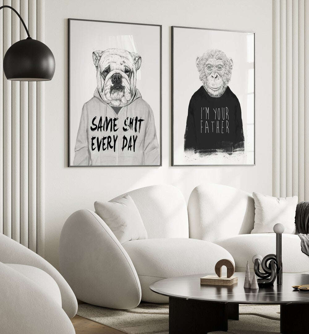 Whimsical MONKEY SET, SET OF 2 PAINTINGS, perfect for brightening your home decor with playful charm.