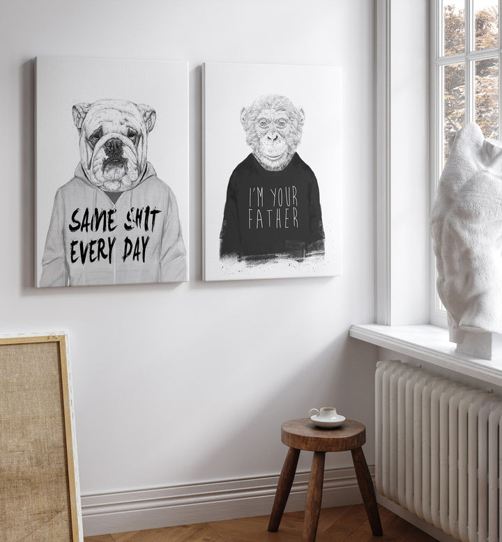 Whimsical MONKEY SET, SET OF 2 PAINTINGS adds playful charm to your decor with unique monkey designs.