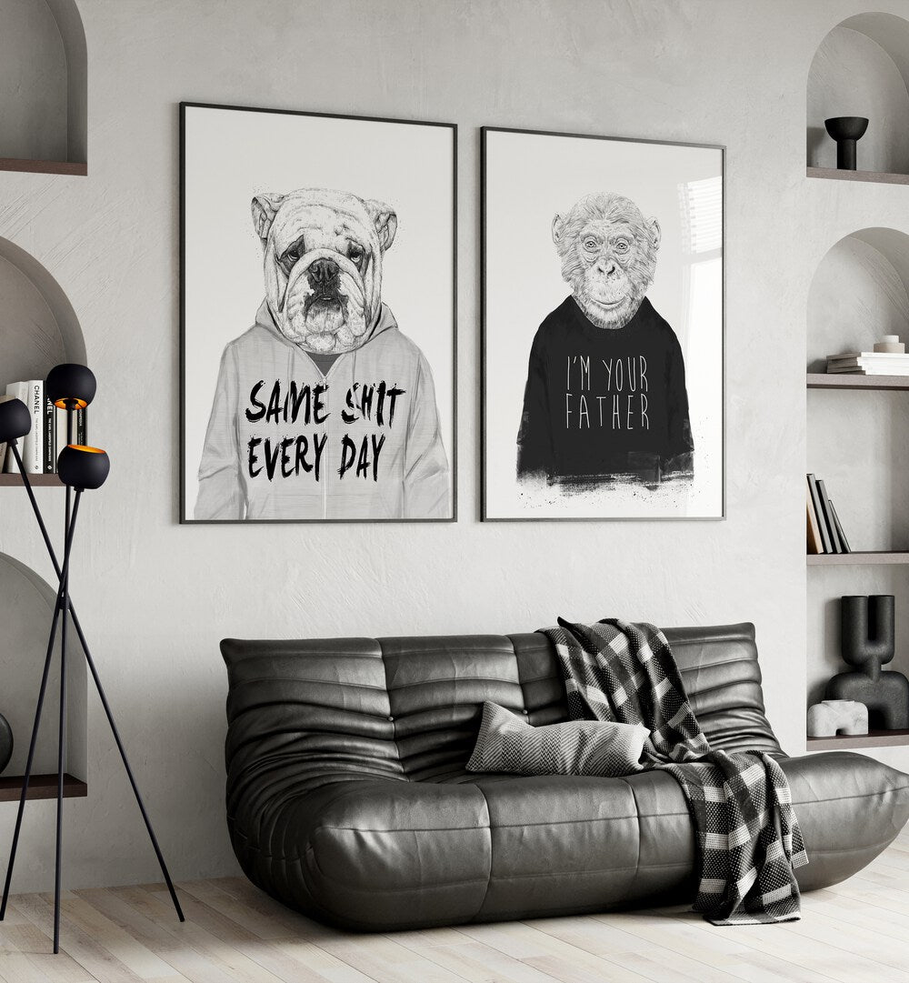 Whimsical MONKEY SET, SET OF 2 PAINTINGS adds playful charm to your home decor, perfect for animal lovers.