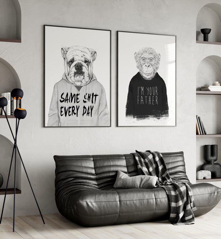 Whimsical MONKEY SET, SET OF 2 PAINTINGS adds playful charm to your home decor, perfect for animal lovers.