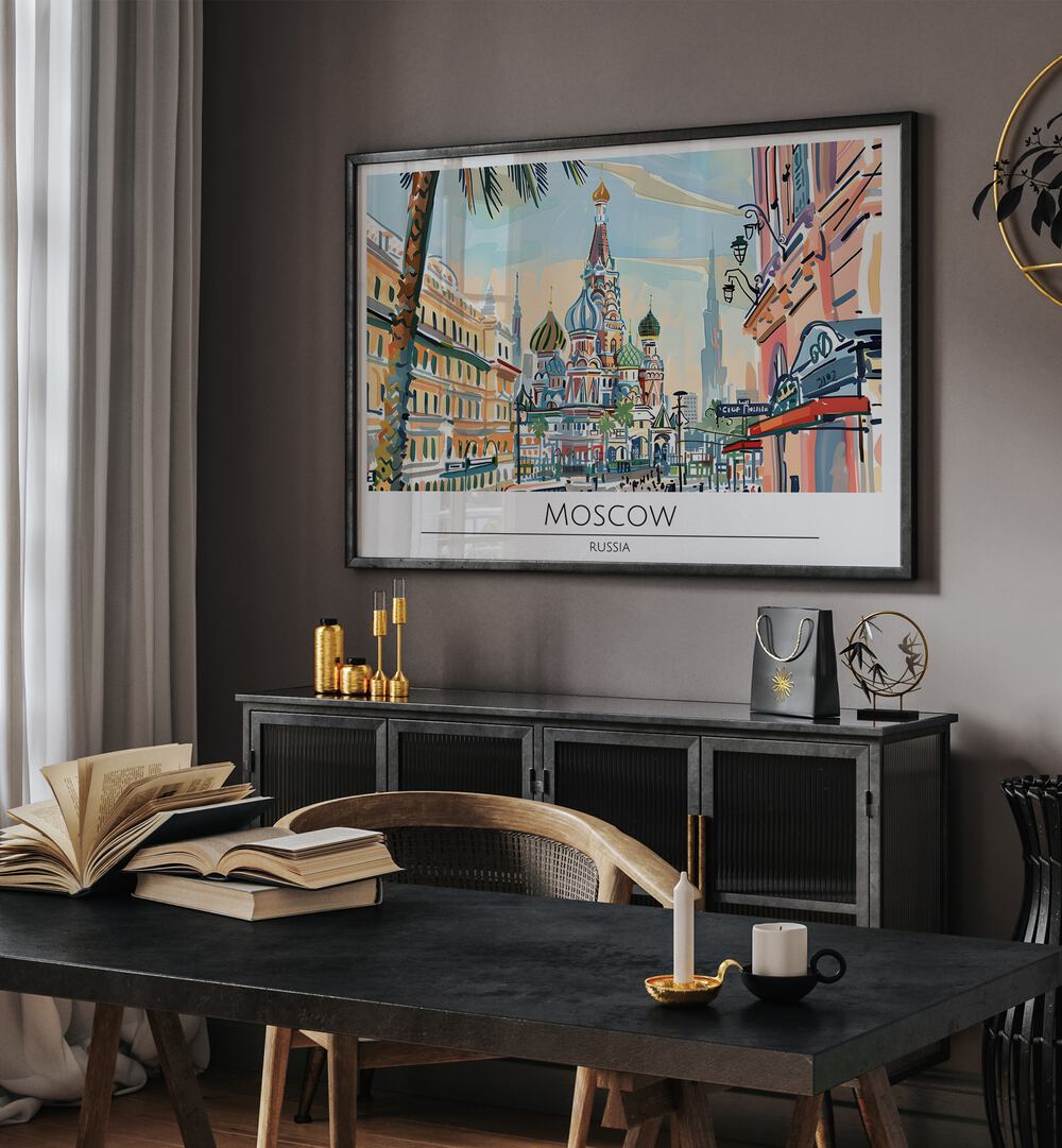 moscow city-russia travel posters Artwork I placed on a Wall