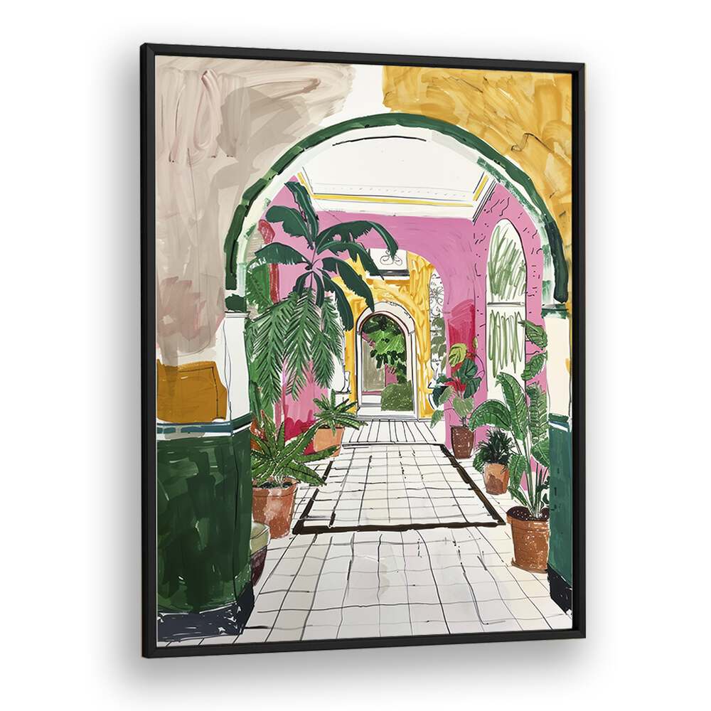 Stunning MYSTIC MEADOW, VIBRANT art print in a sleek black frame, perfect for elevating your living space.