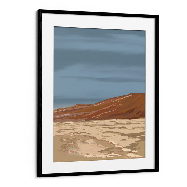 Stunning NAMIBIAN DUNES, LANDSCAPE PAINTINGS in a sleek black frame, perfect for enhancing any space.