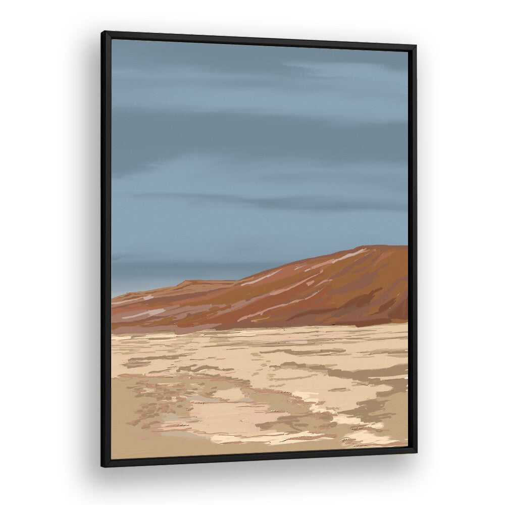 Stunning NAMIBIAN DUNES, LANDSCAPE PAINTINGS in a sleek black frame, perfect for transforming your space.