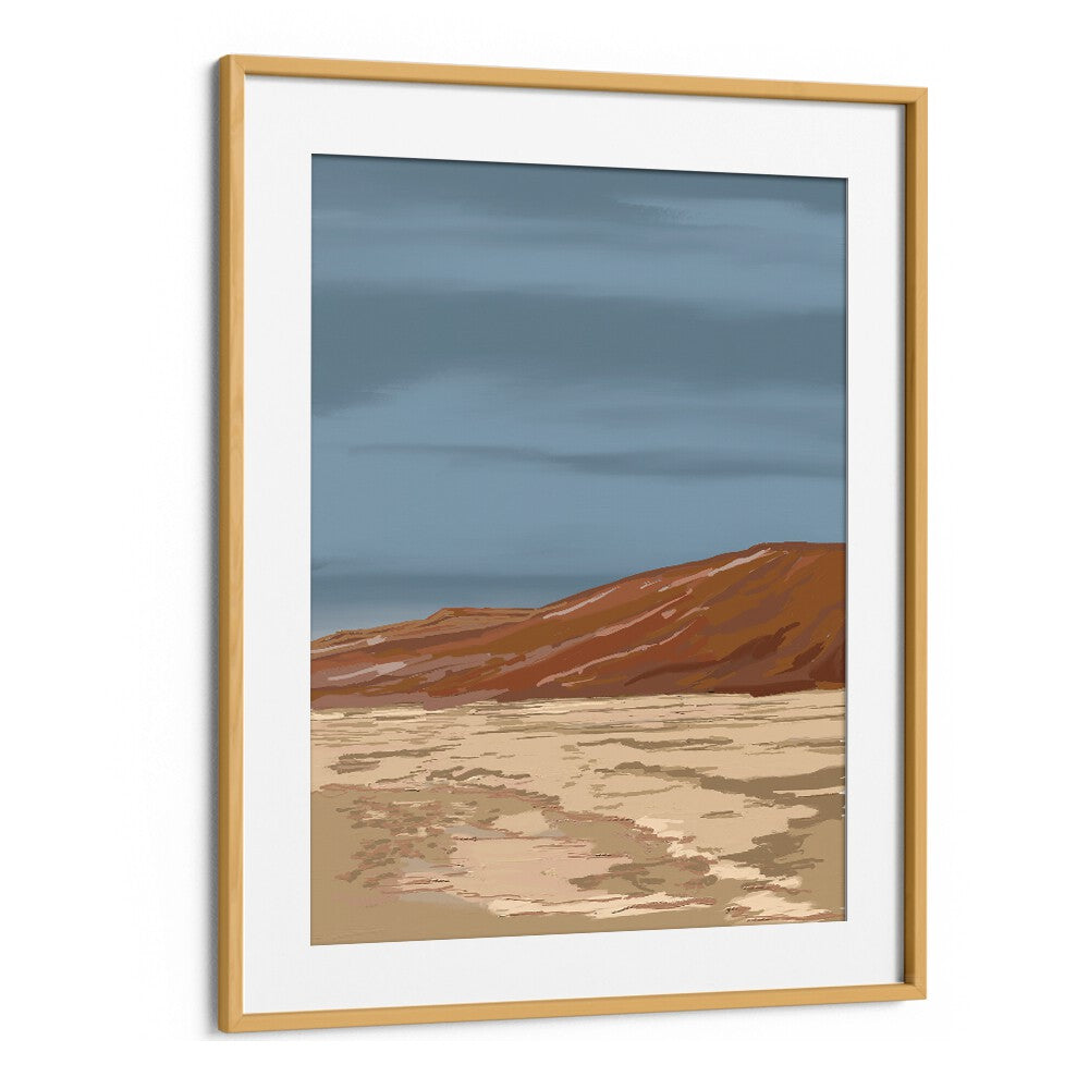 Stunning NAMIBIAN DUNES, LANDSCAPE PAINTINGS in an oak frame, showcasing the beauty of the Namib Desert.