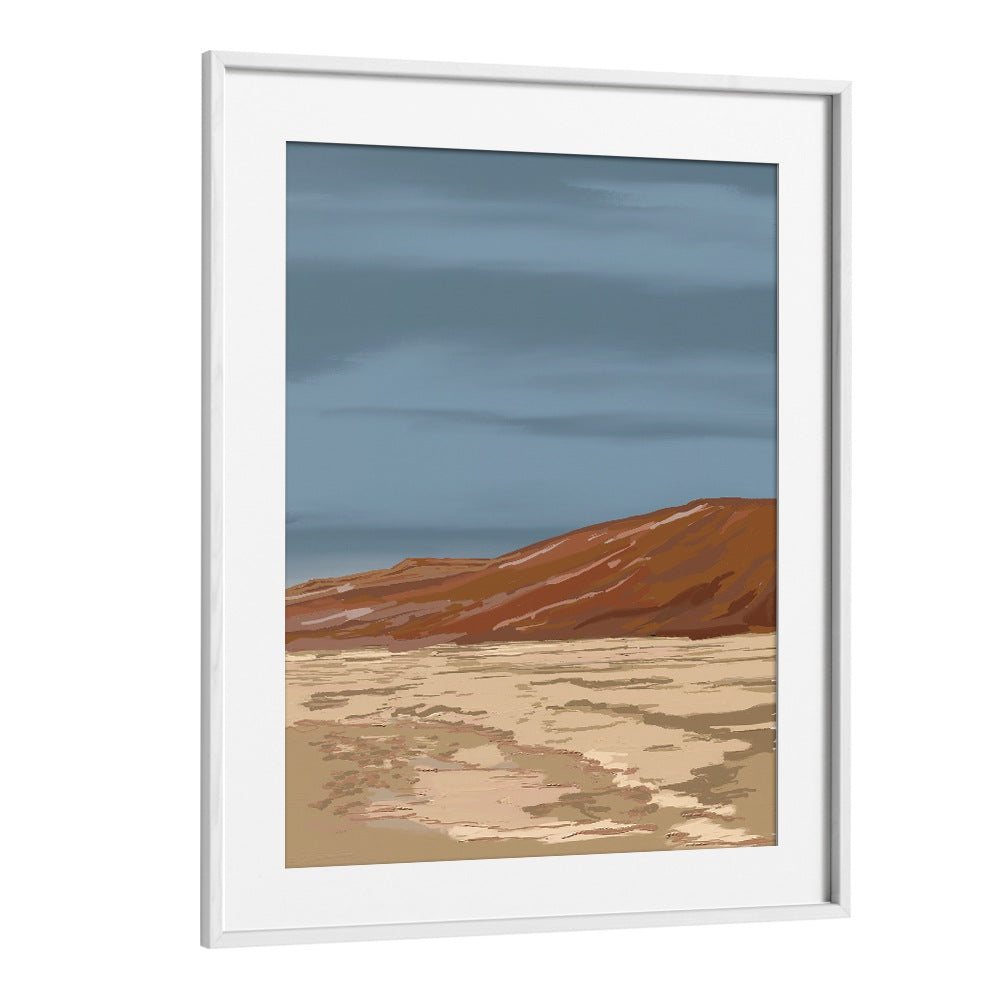 Stunning Namibian Dunes landscape painting in a white frame, perfect for enhancing your decor with natural beauty.