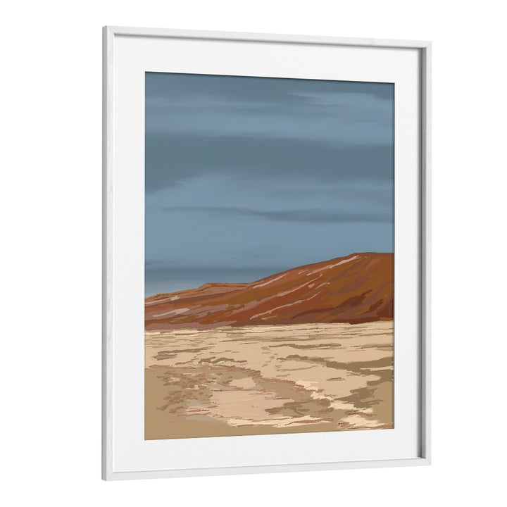 Stunning Namibian Dunes landscape painting in a white frame, perfect for enhancing your decor with natural beauty.