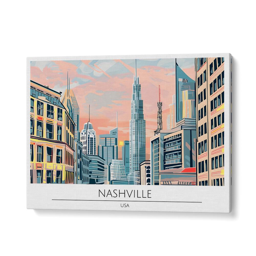 nashville city-usa travel posters in Gallery Wrap