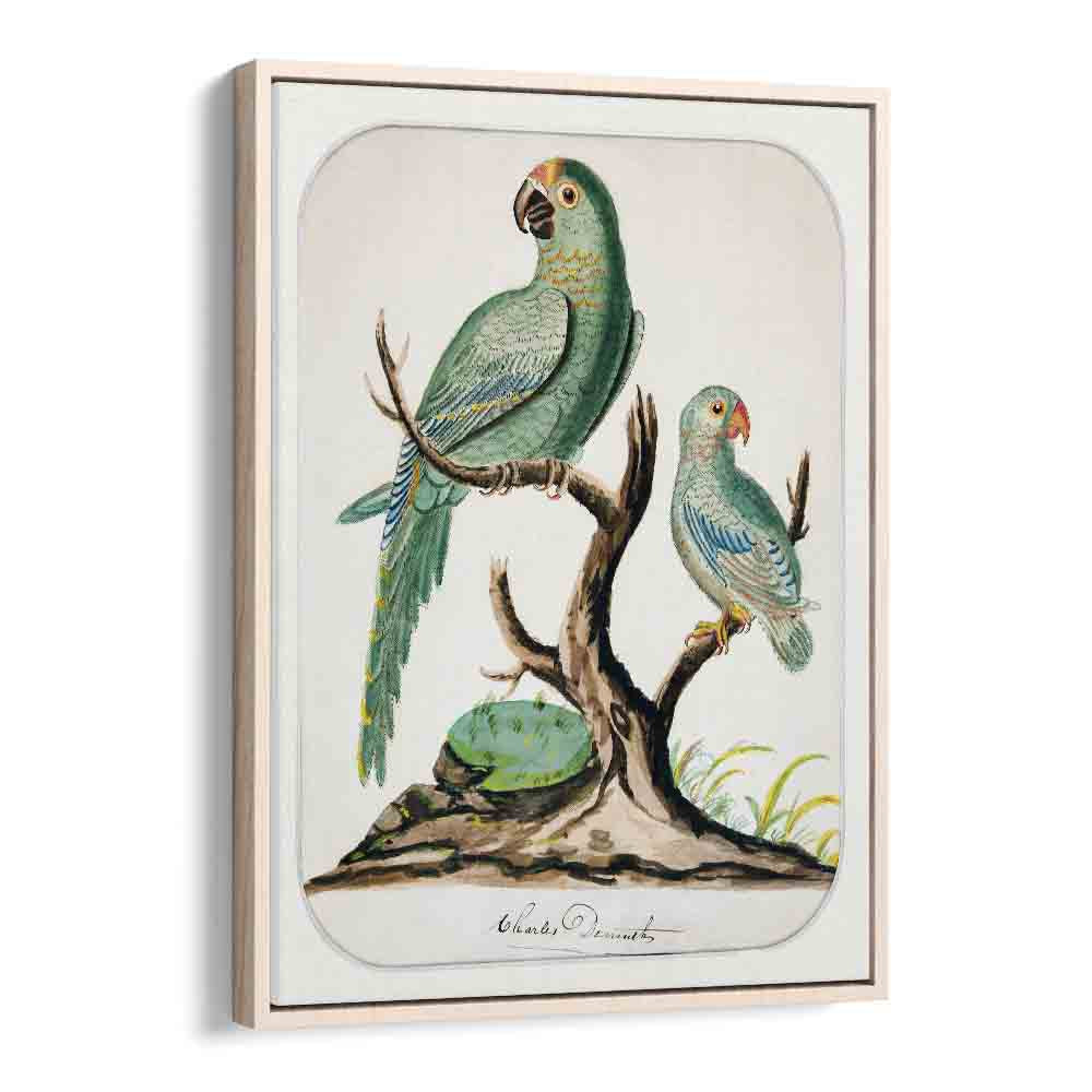 comic painting - TWO PARROTS ON A BARREN TREE (CA.1916) by Asianmonk