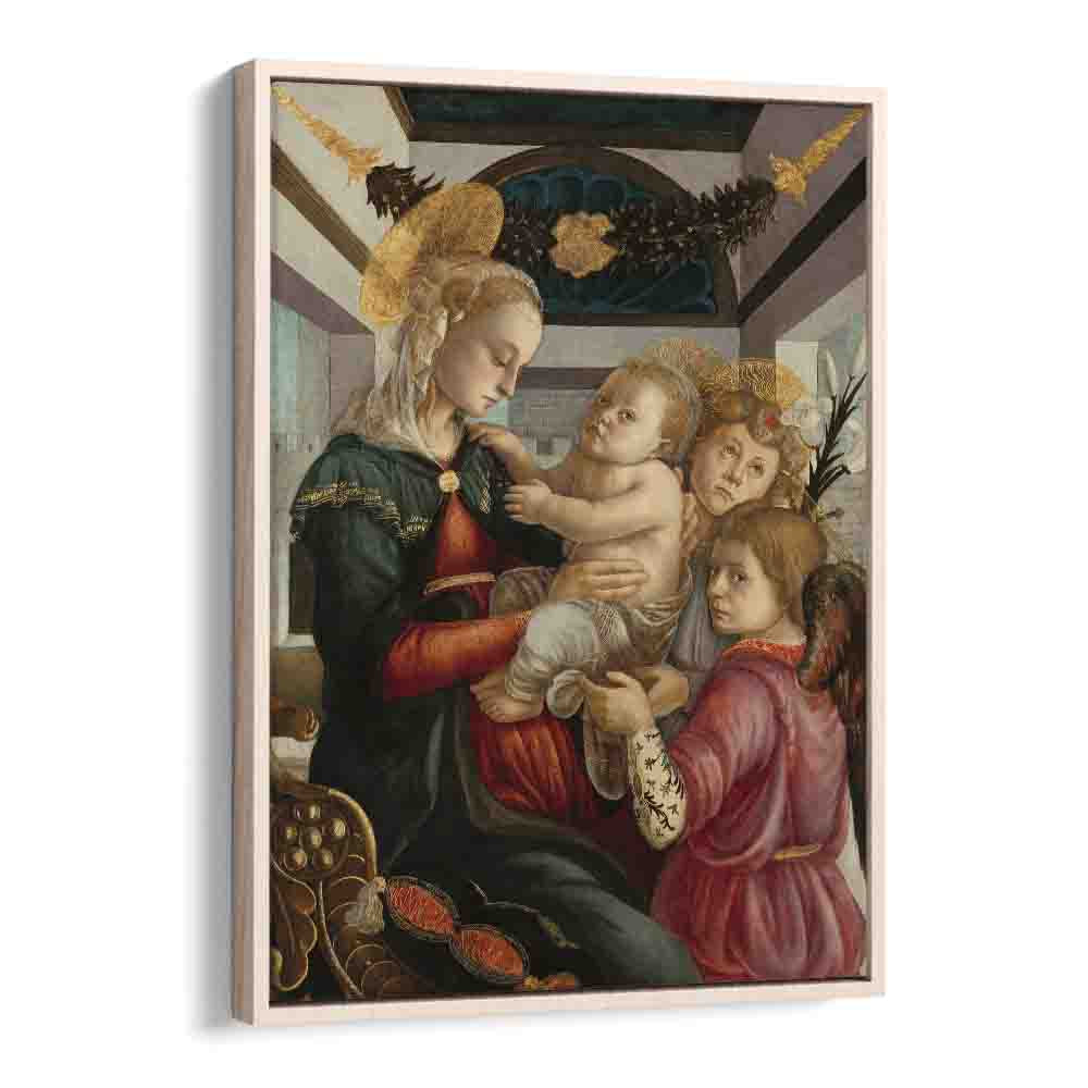 comic painting - MADONNA AND CHILD WITH ANGELS (1465–1470) by Asianmonk