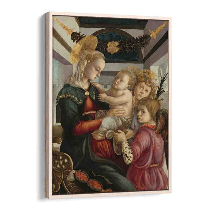 comic painting - MADONNA AND CHILD WITH ANGELS (1465–1470) by Asianmonk