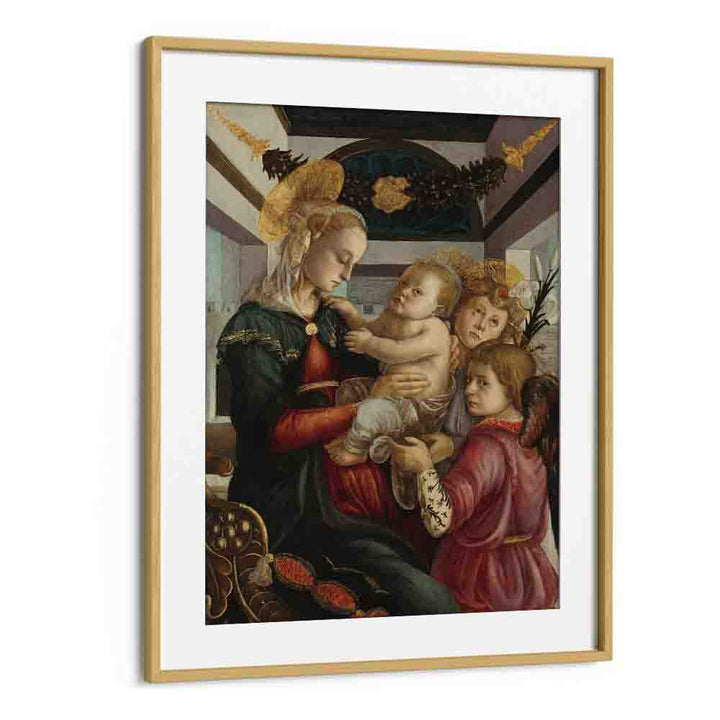 comic painting - MADONNA AND CHILD WITH ANGELS (1465–1470) by Asianmonk