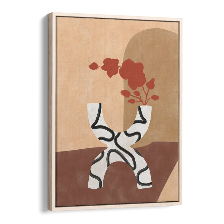 Elegant WHITE AND BLACK FLOWER POT, BOHO ART PAINTINGS by Elena Ristova, perfect for home or office decor.