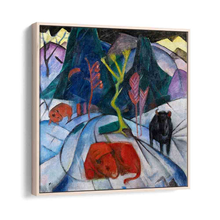 Egyptian painting - BISON IN WINTER (RED BISON ) (1913) by Asianmonk