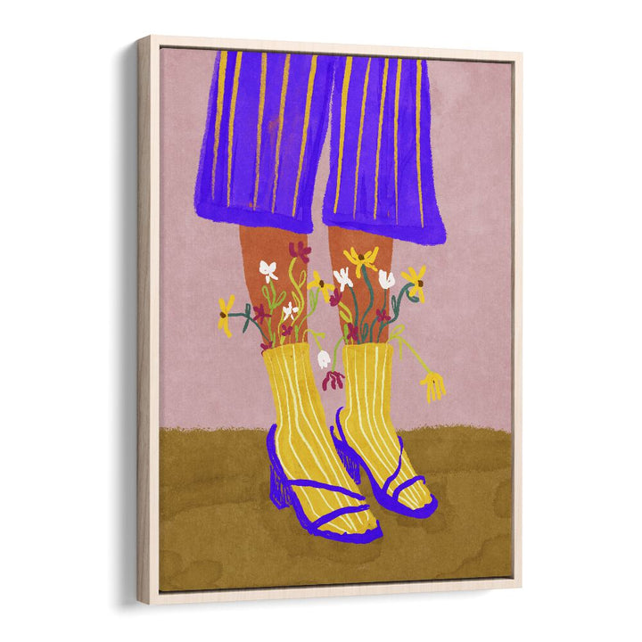 Stylish artwork featuring vibrant flowers in boots, capturing the essence of FASHION SHOOTY, FASHION POSTERS by Raissa Oltmanns.