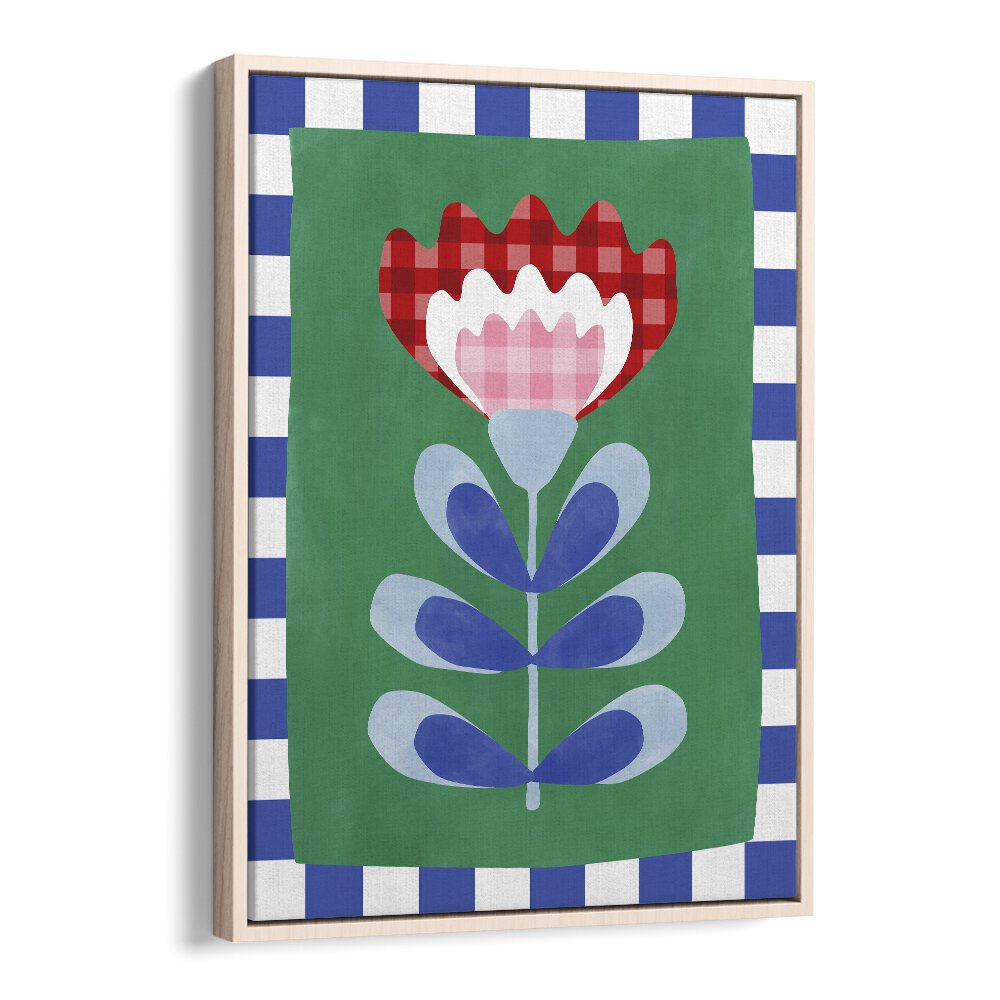 Brighten your decor with the Checkered Flower, a floral painting by Elena Ristova showcasing unique botanical artistry.