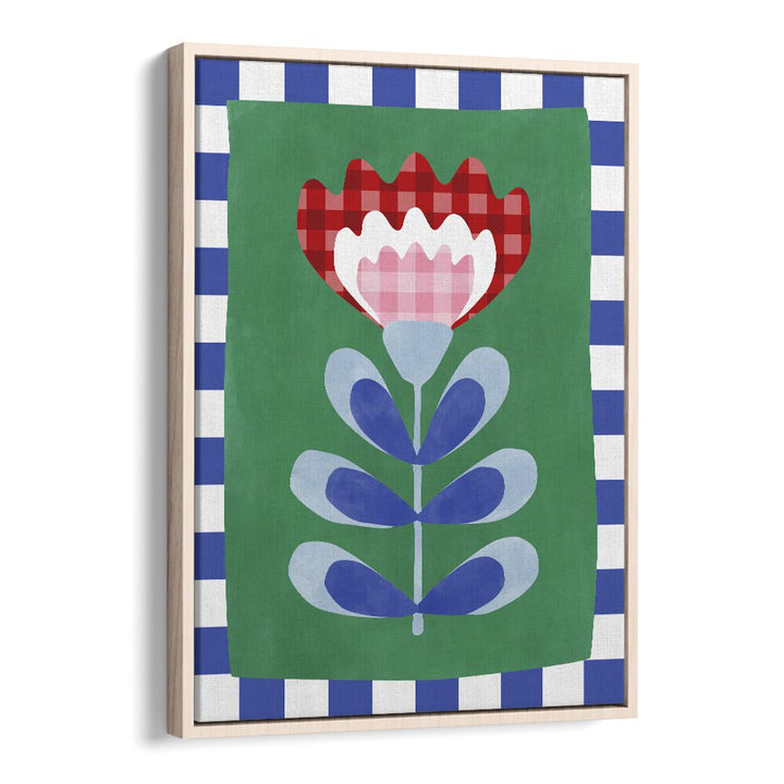 Brighten your decor with the Checkered Flower, a floral painting by Elena Ristova showcasing unique botanical artistry.