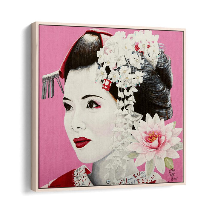 Elegant portrait featuring traditional beauty, showcasing SHORAI WANAI, JAPANESE PAINTINGS by Christian Beijer.