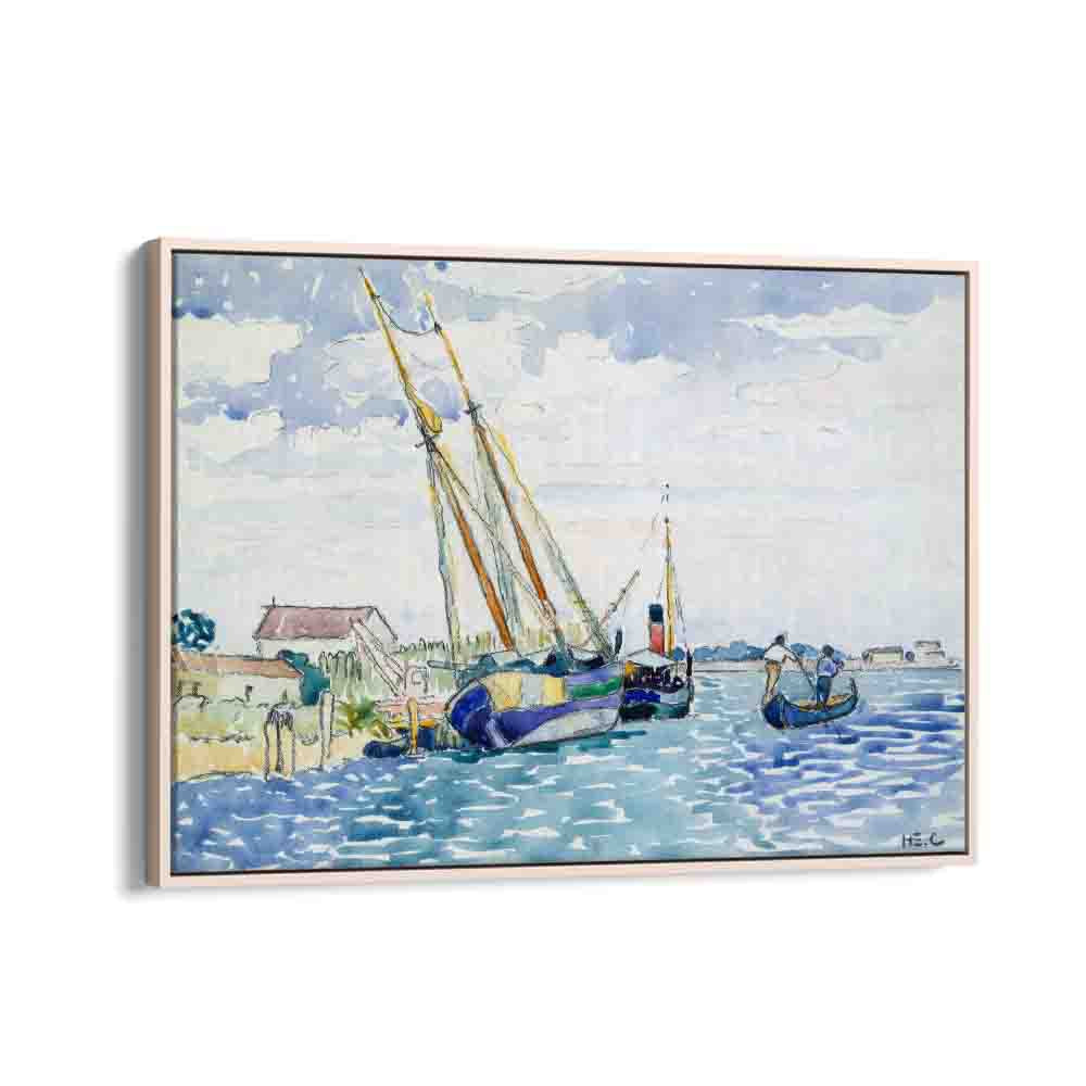 painting - MARINE SCENE (BOATS NEAR VENICE) (1903) by Asianmonk