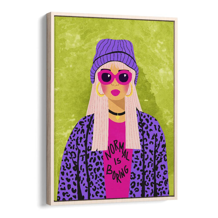 Colorful fashion poster featuring "NORMAL IS BORING" design, perfect for stylish home decor. Ideal for modern spaces.