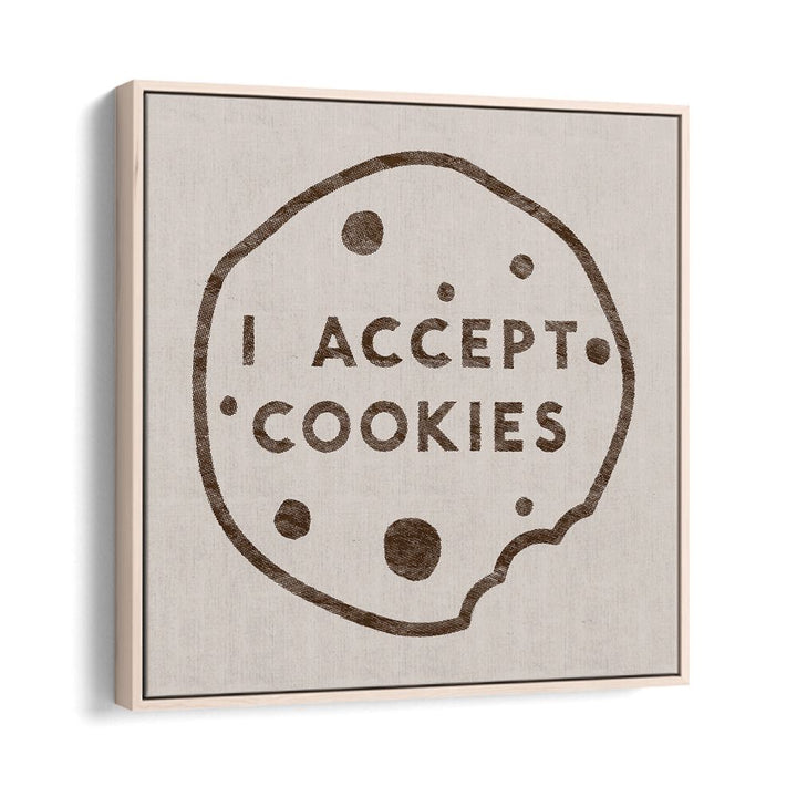 Transform your space with the humorous "I ACCEPT COOKIES, QUOTES" typography poster by Florent Bodart.