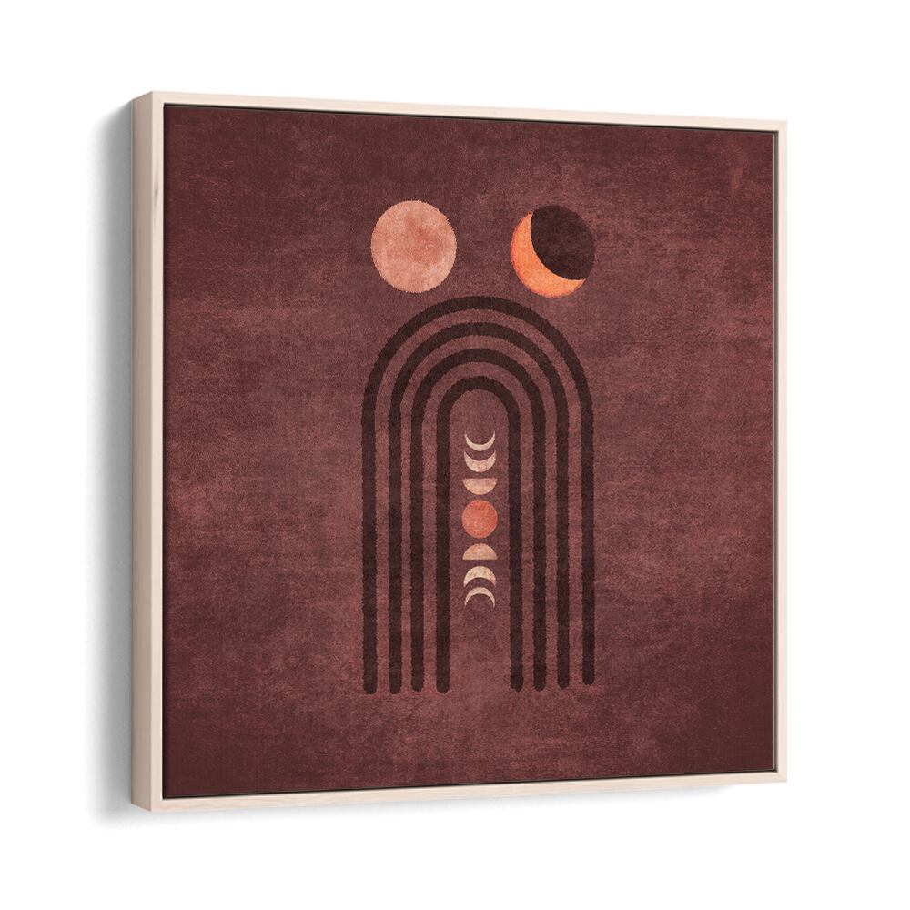 Visne Watercolor Moon Phase, Boho art paintings showcasing lunar phases on a rich backdrop, perfect for home decor.